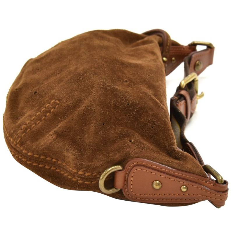 

Louis Vuitton Suede Leather Onatah PM Hobo Bag, Brown