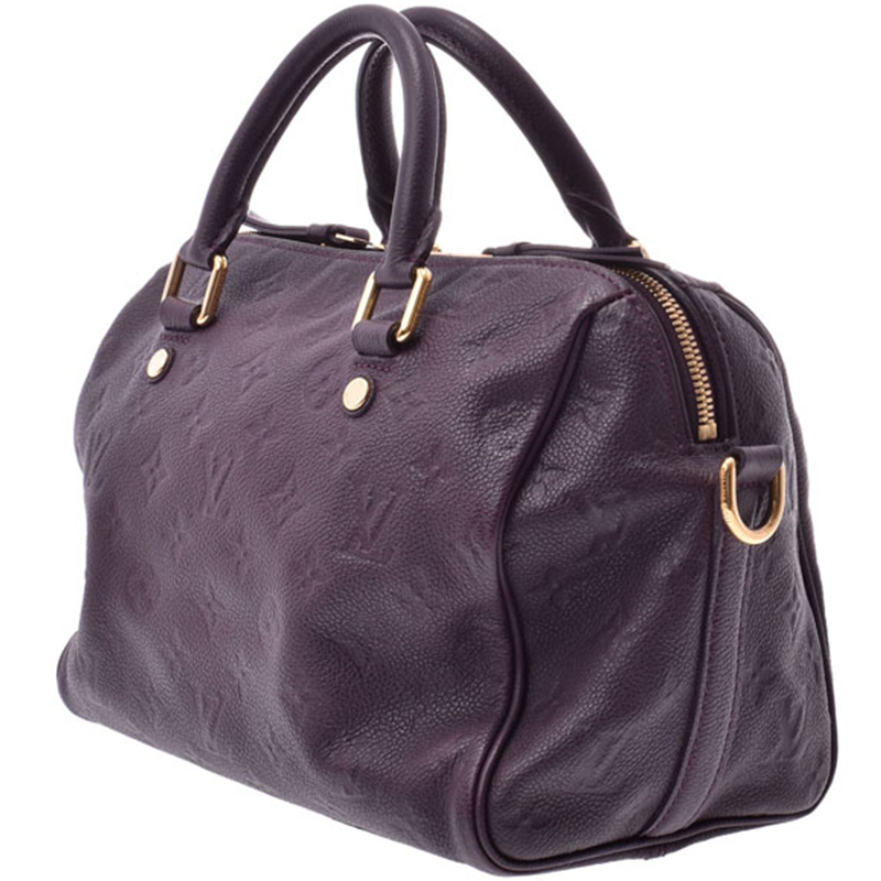 

Louis Vuitton Aube Monogram Empreinte Leather Speedy Bandouliere 25 Bag, Purple