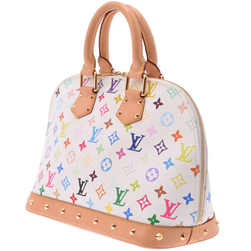 

Louis Vuitton White Monogram Multicolore Alma Bag