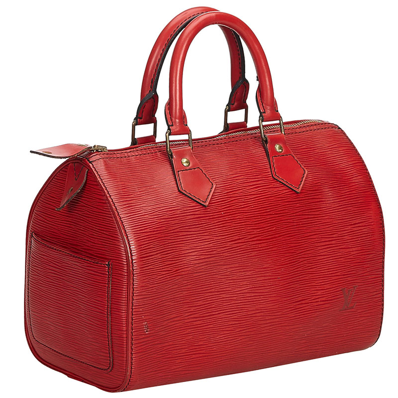 

Louis Vuitton Red Epi Leather Speedy 25 Bag