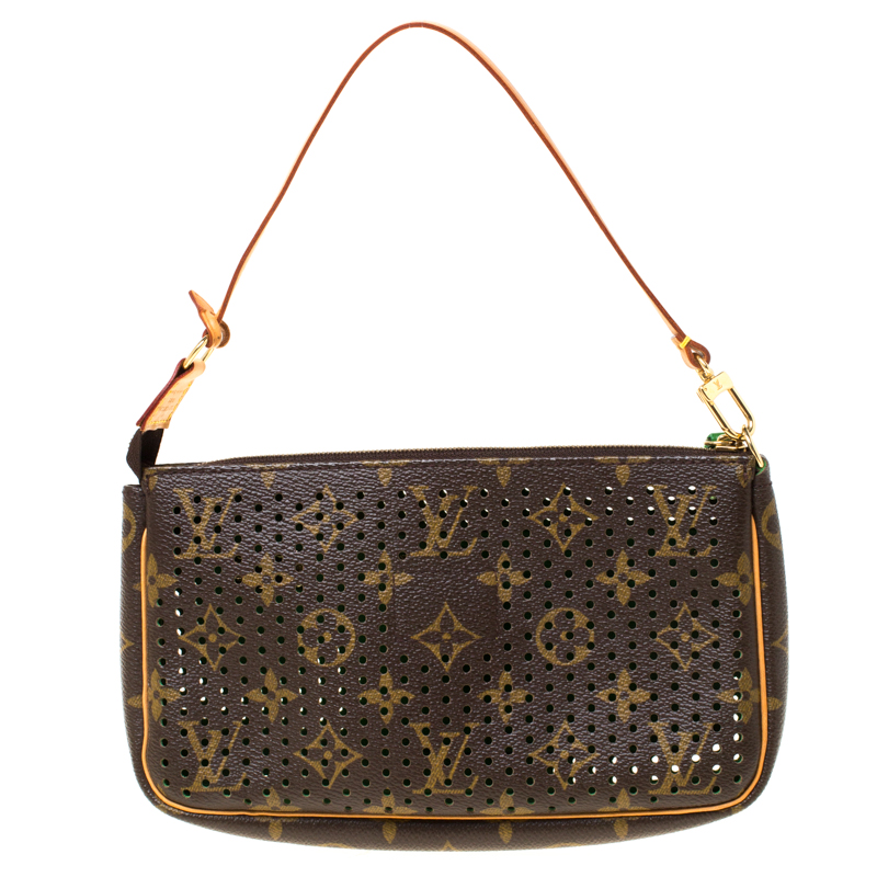 Louis Vuitton Monogram Perforated Coated Canvas Pochette Accessoires Bag