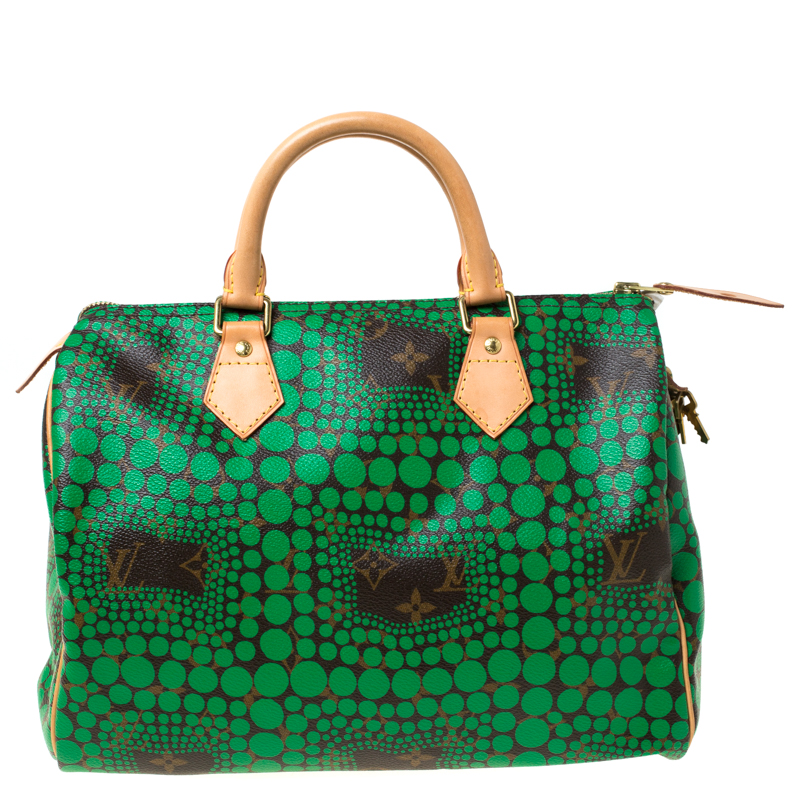 Louis Vuitton Limited Edition Green Yayoi Kusama Monogram Speedy