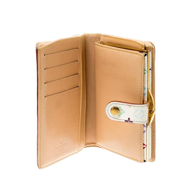 

Louis Vuitton White Monogram Multicolore Canvas French Compact Wallet