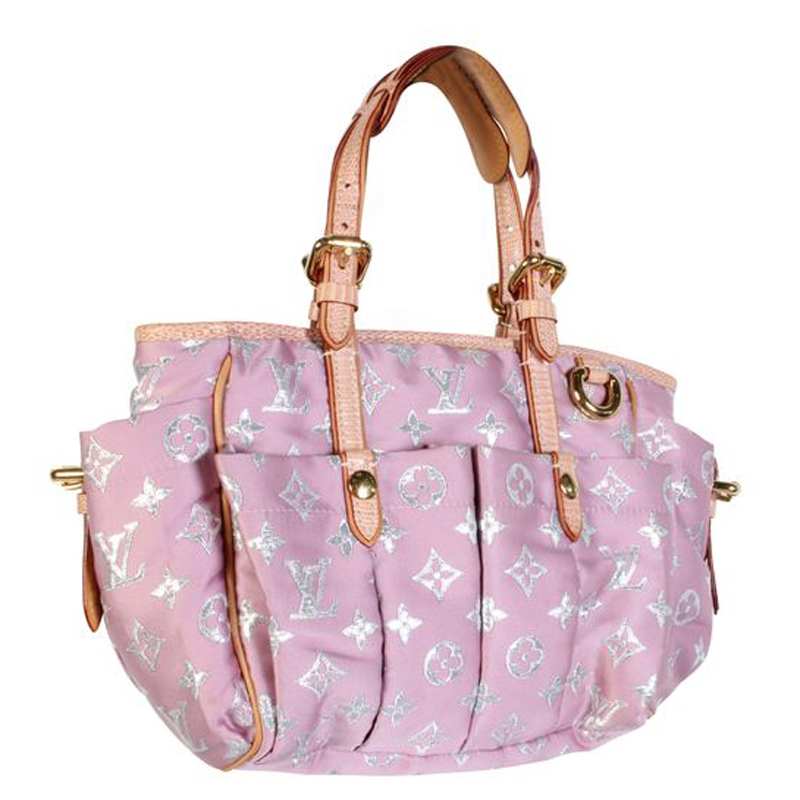 LOUIS VUITTON Monogram Pastel Glitter Cabas Tote Bag Pink at