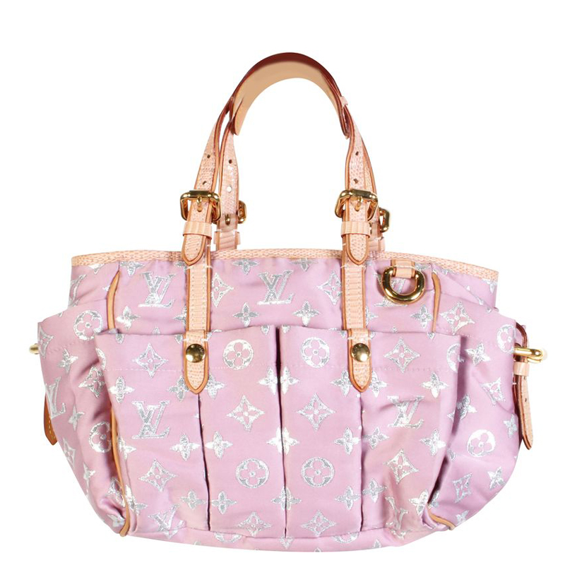 LOUIS VUITTON Monogram Pastel Glitter Cabas Tote Bag Pink at