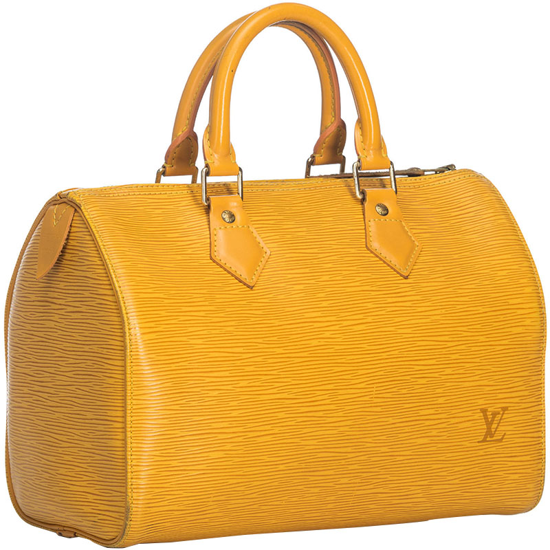 

Louis Vuitton Yellow Epi Leather Speedy 25 Bag