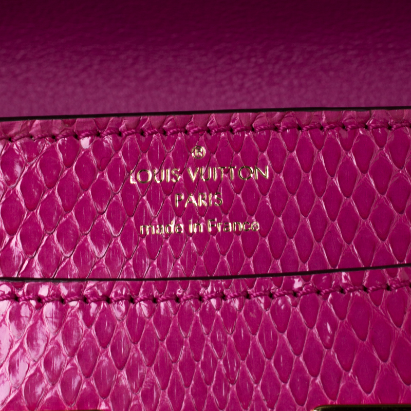Louis Vuitton Fuchsia Pink Python Chain Louise MM Bag Louis