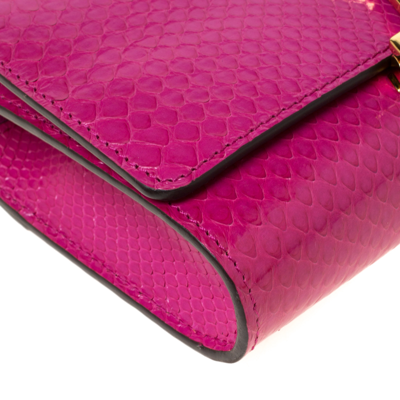Louis Vuitton Fuchsia Pink Python Chain Louise MM Bag Louis Vuitton