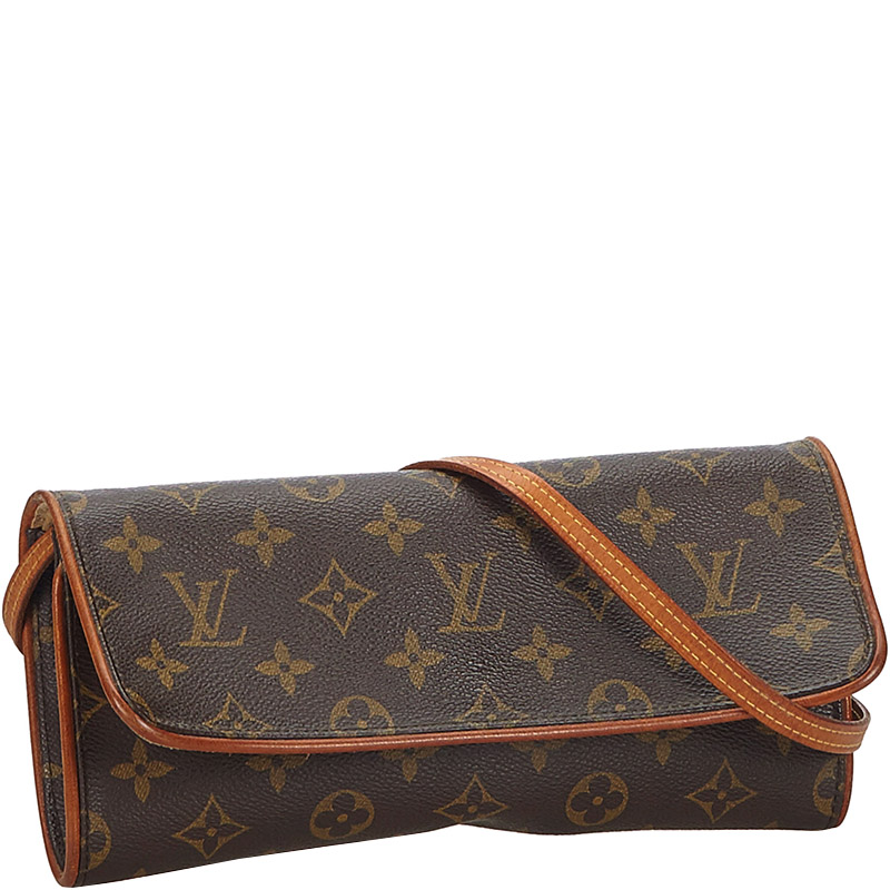 

Louis Vuitton Monogram Canvas Pochette Twin GM Bag, Brown