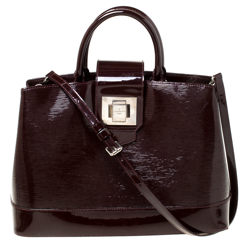 Pre Owned Louis Vuitton Burgundy Electric Epi Leather Mirabeau GM Bag