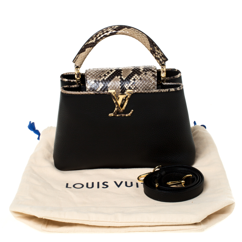 eksekverbar sorg frynser Louis Vuitton Black Leather and Python Capucines BB Bag Louis Vuitton | TLC
