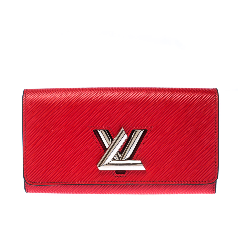 Pre Owned Louis Vuitton Coquelicot Epi Leather Twist Wallet