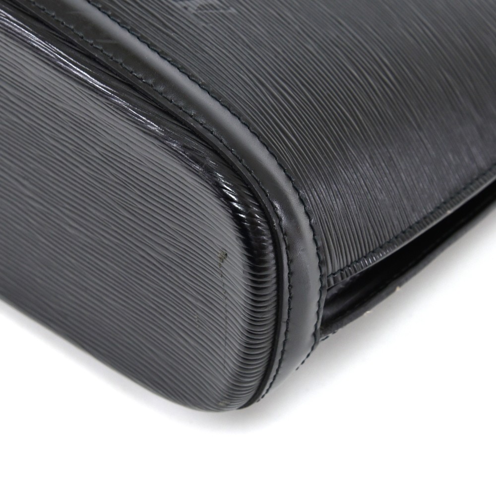 Authentic LOUIS VUITTON Lussac Black Epi Leather Shoulder Tote Bag Purse  #53075