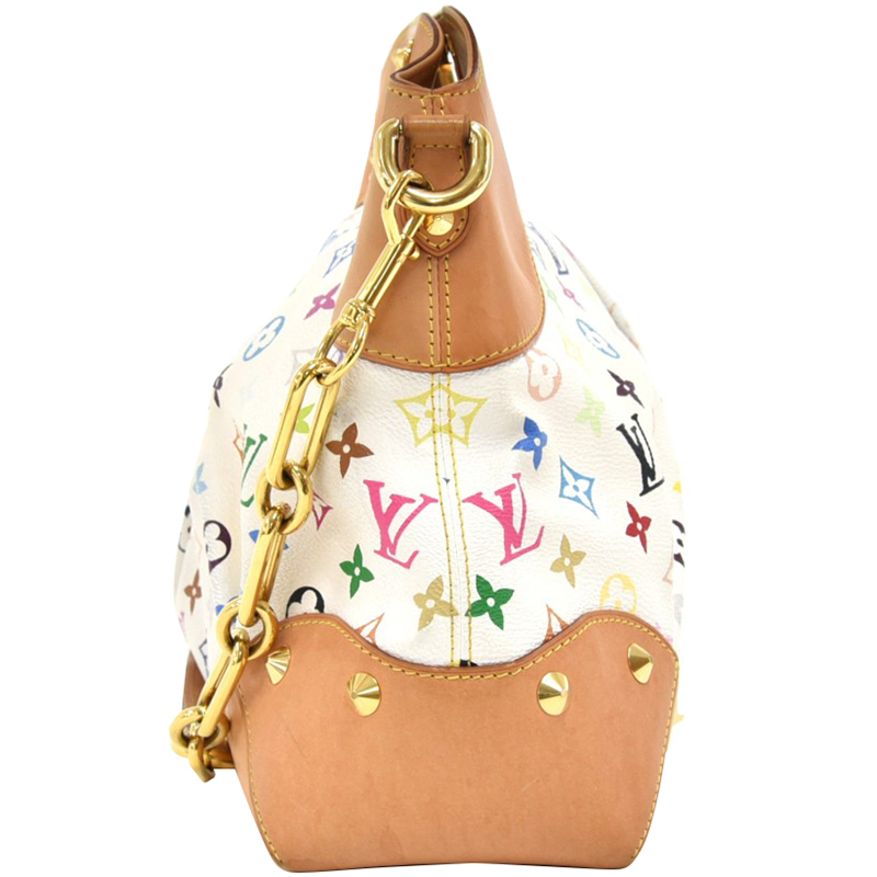 

Louis Vuitton White Monogram Multicolore Judy MM Bag