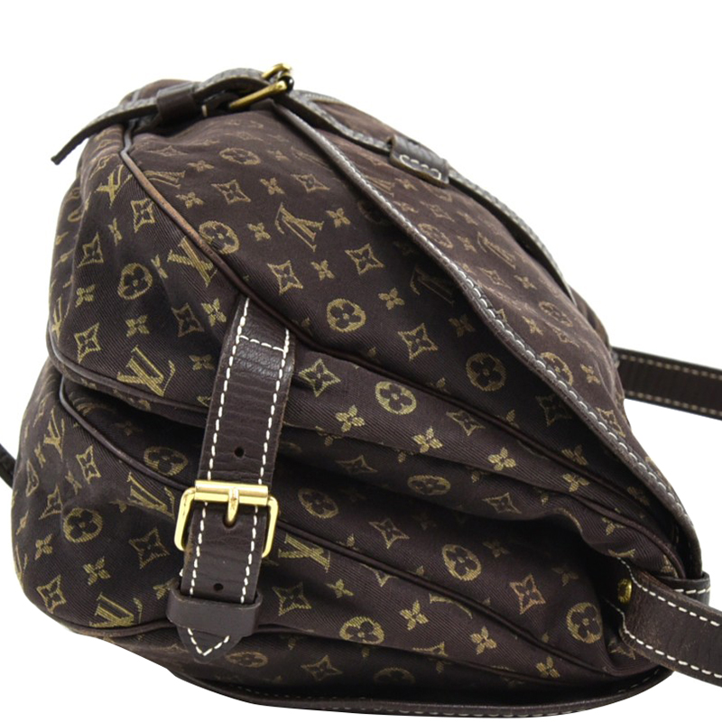 

Louis Vuitton Fusain Monogram Mini Lin Saumur Bag, Brown