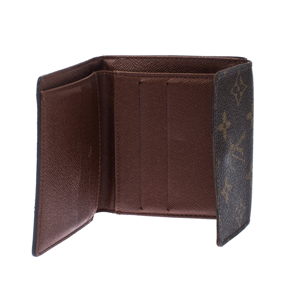 

Louis Vuitton Monogram Canvas Flap Compact Wallet, Brown