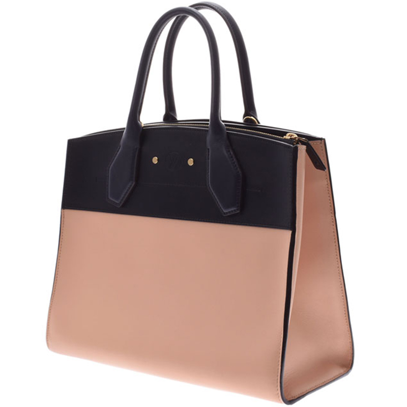 

Louis Vuitton Beige/Black Leather City Steamer MM
