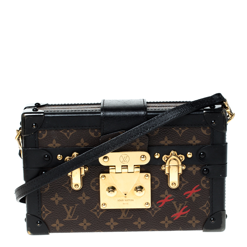 Pre-Owned Louis Vuitton Monogram Canvas Petite Malle Bag In Black | ModeSens