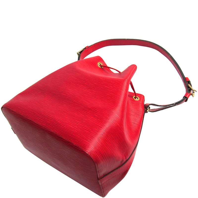 

Louis Vuitton Castilian Red Epi Leather Petit Noe Shoulder Bag