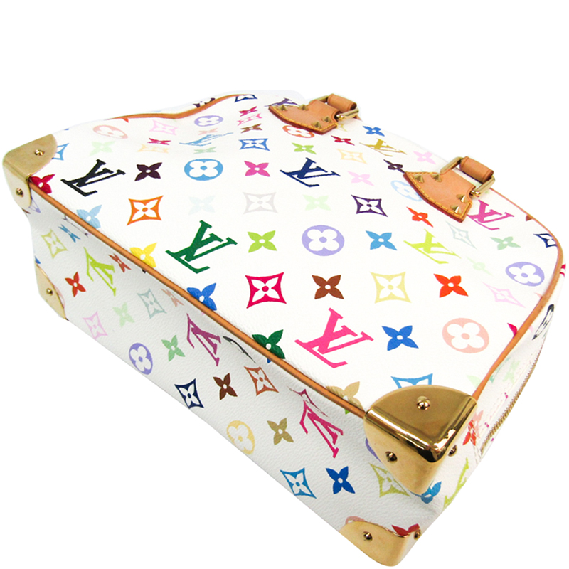 

Louis Vuitton White Monogram Multicolor Trouville Bag