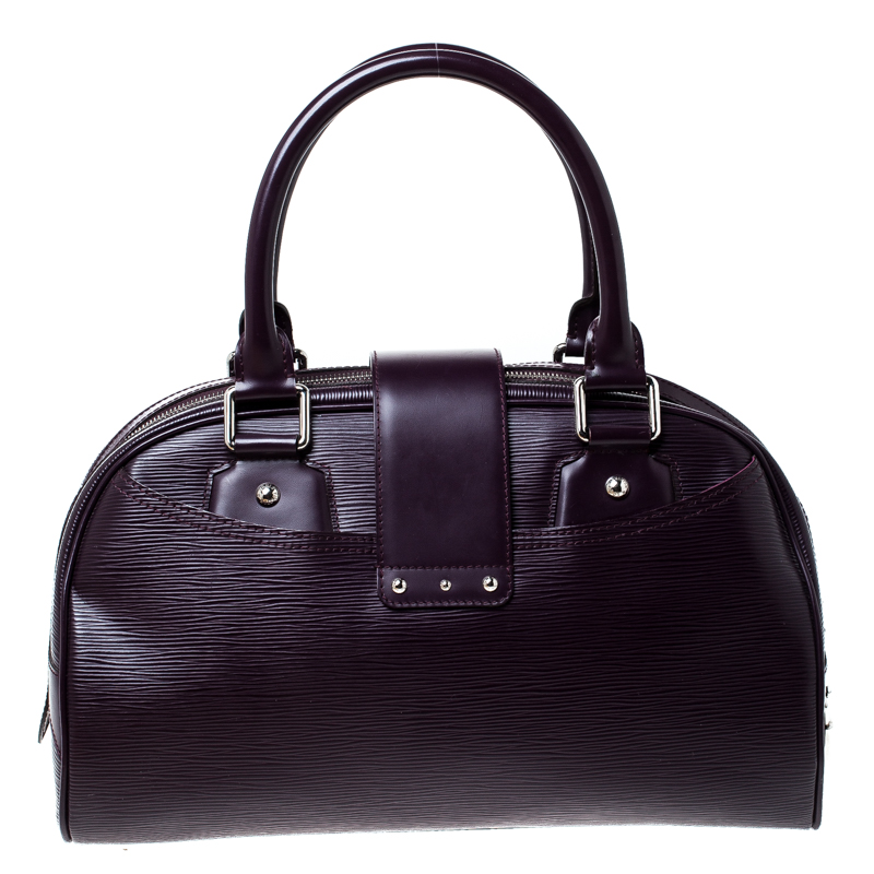 USED Louis Vuitton Purple Epi Leather Montaigne GM Bowling Handbag Bag  AUTHENTIC