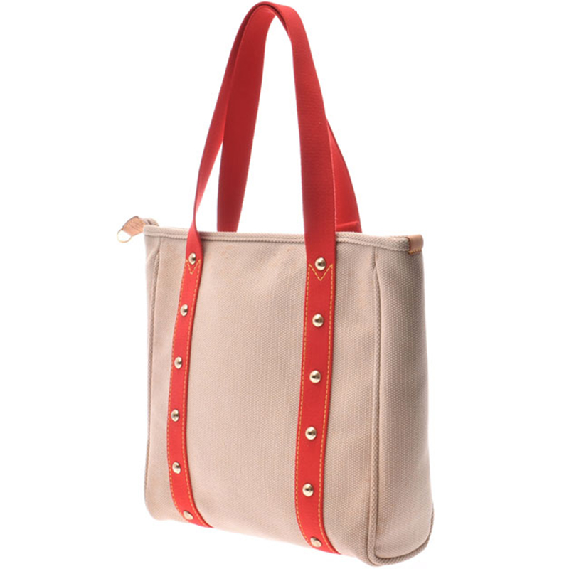 

Louis Vuitton Beige/Red Antigua Canvas MM Tote Bag