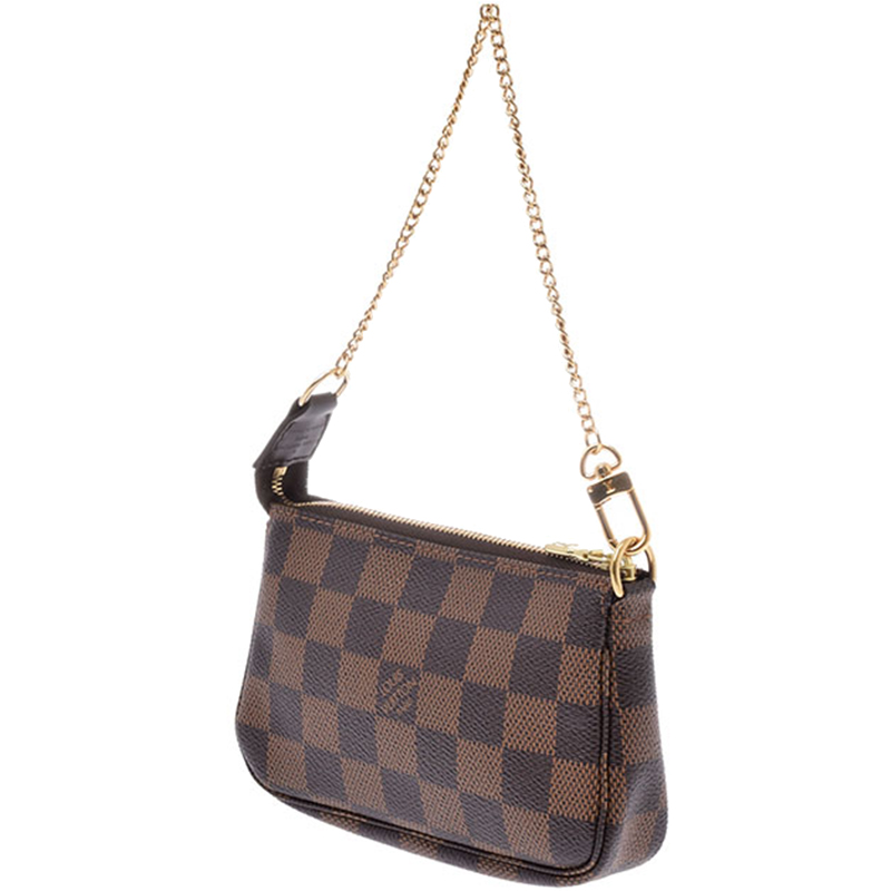 

Louis Vuitton Damier Ebene Canvas Mini Pochette Accessories Bag, Brown