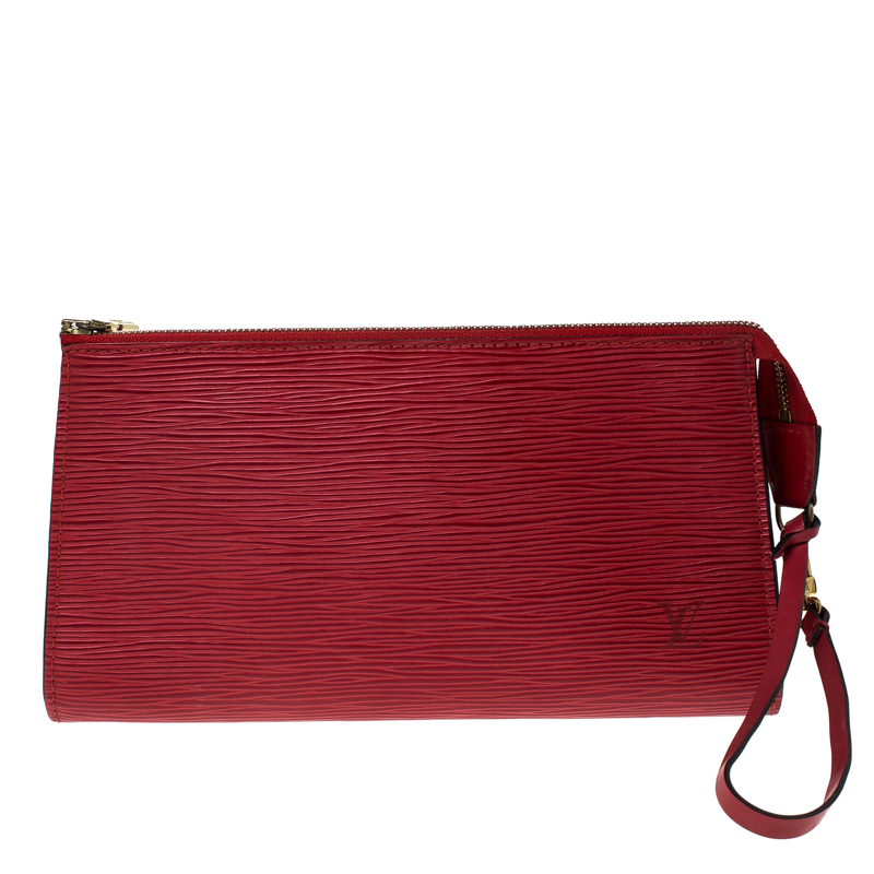Pre Owned Louis Vuitton Red Epi Leather Pochette Accessoires