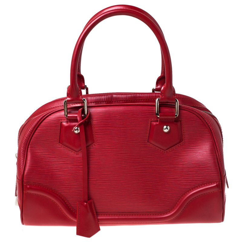 Pre Owned Louis Vuitton Rouge Epi Leather Montaigne PM Bag