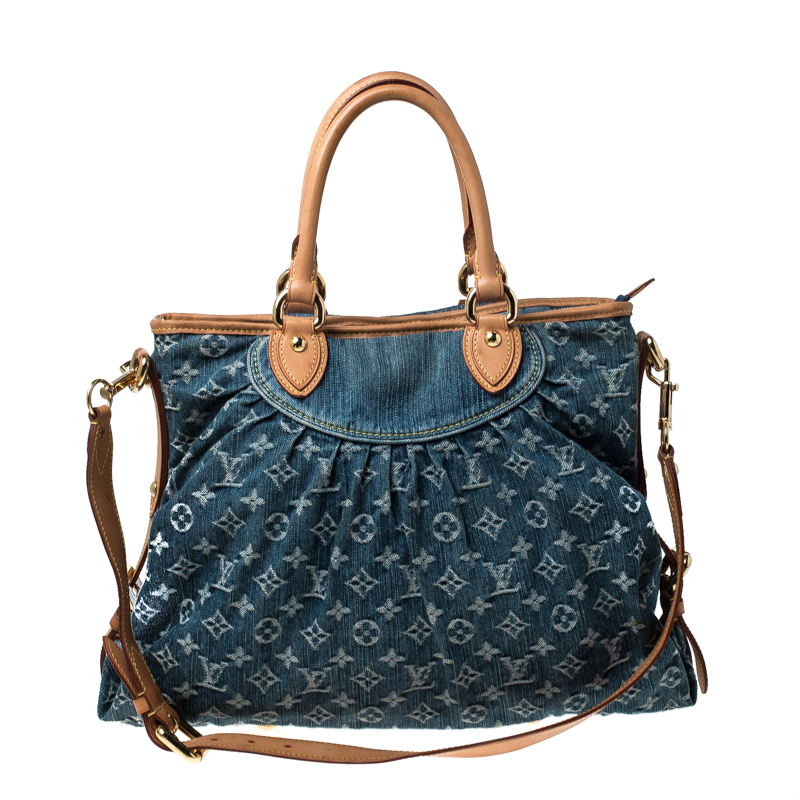 Pre Owned حقيبة لوي فيتون نوي كابي دنيم مونوغرامي زرقاء GM