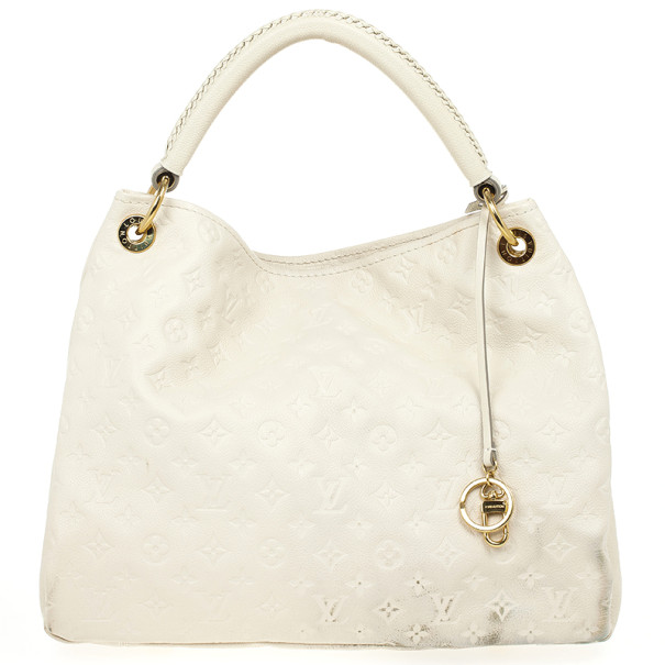 Louis Vuitton White Monogram Empreinte Artsy Hobo MM Louis Vuitton ...