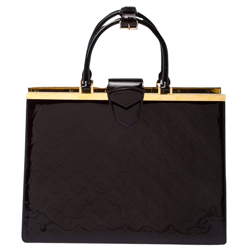 Pre Owned Louis Vuitton Amarante Monogram Vernis Deesse GM Bag