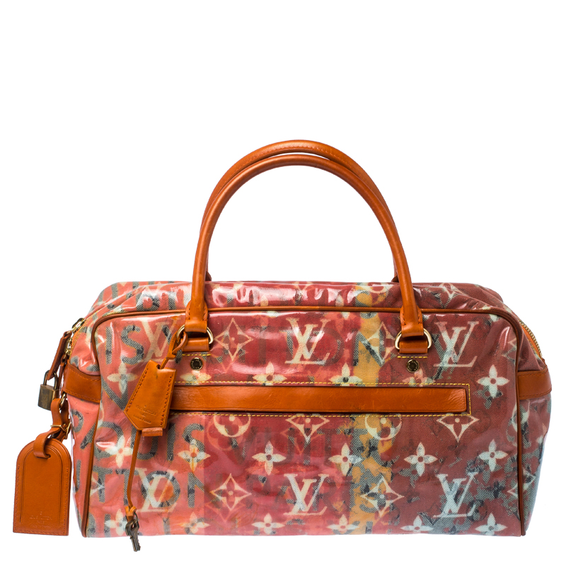LOUIS VUITTON Travel Richard Prince Pink Denim Weekender PM Bag Luggage