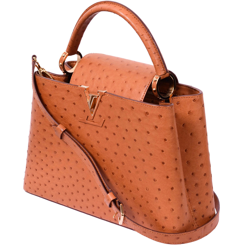 

Louis Vuitton Brown Ostrich Capucines MM Bag