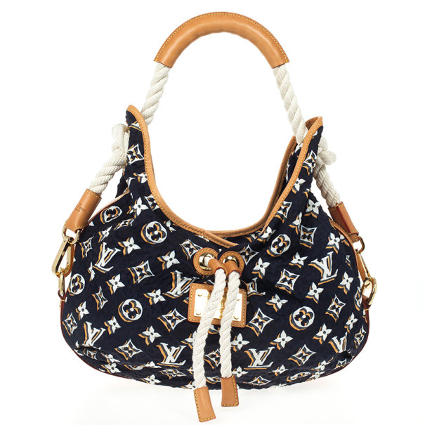 Louis Vuitton Limited Edition Navy Blue Nylon Bulles MM Bag 