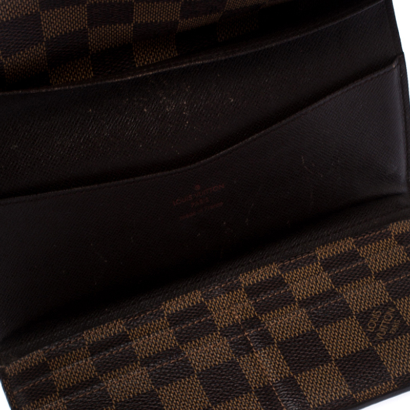 

Louis Vuitton Damier Ebene Canvas Sarah Wallet, Brown
