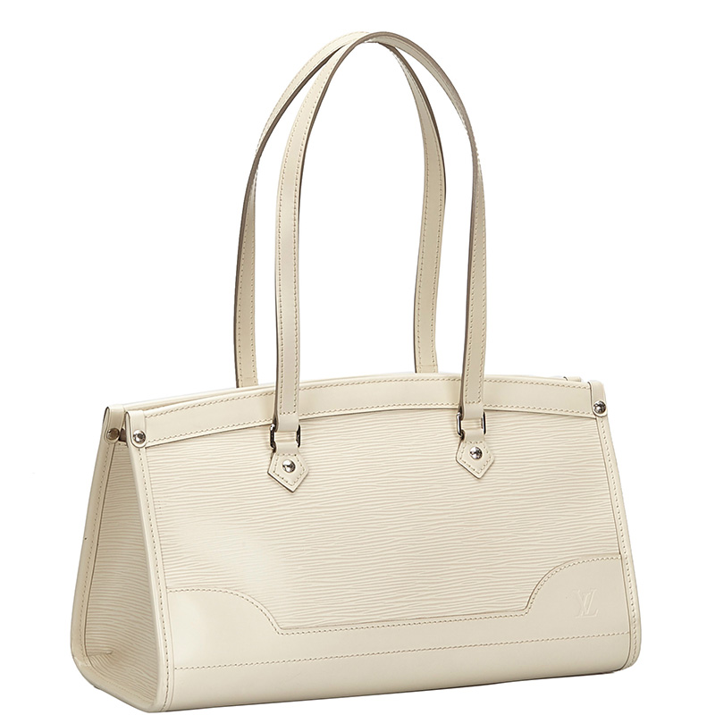 

Louis Vuitton Ivory Epi Leather Madeleine PM Bag, White