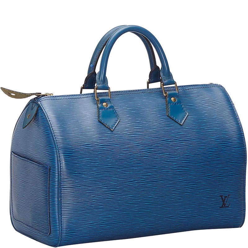 

Louis Vuitton Blue Epi Leather Speedy 30 Bag