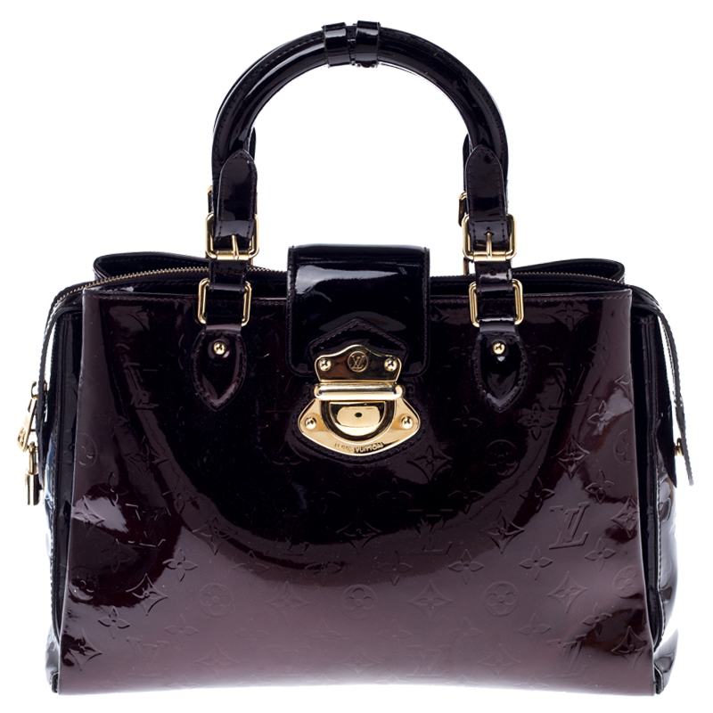 Pre Owned Louis Vuitton Amarante Monogram Vernis Melrose Avenue Bag