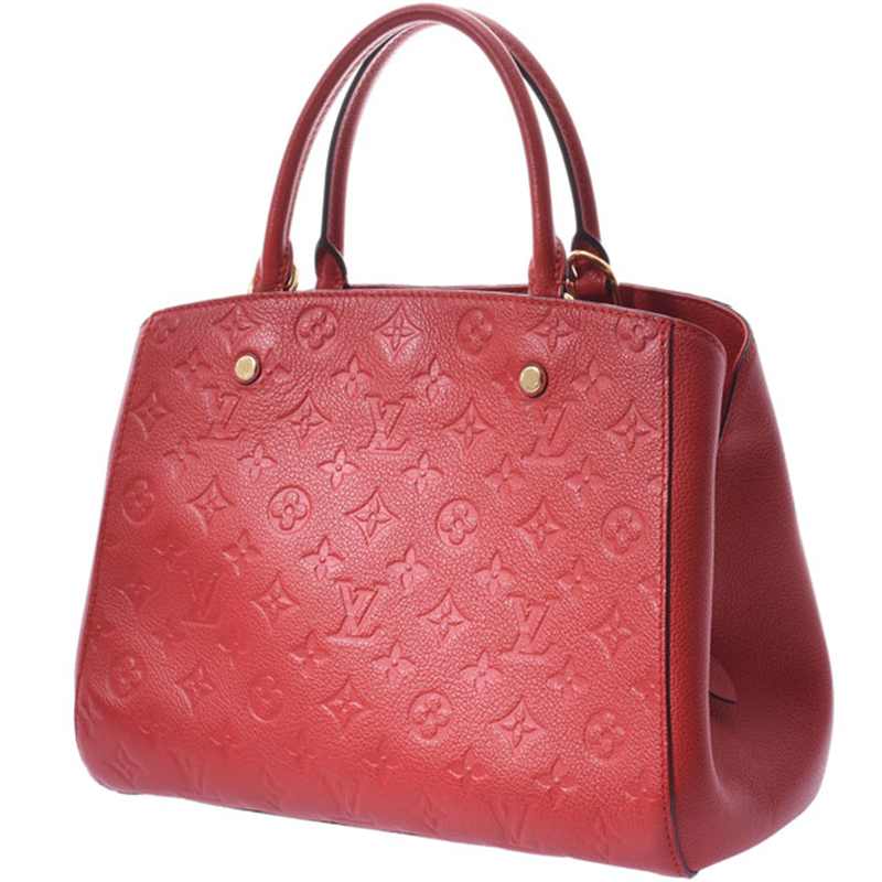 

Louis Vuitton Threes Montaigne Leather MM Bag, Red