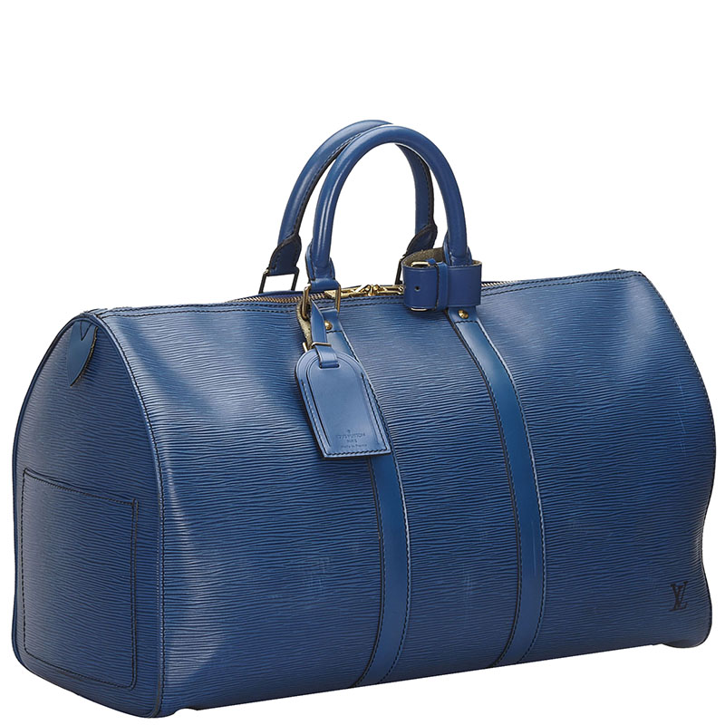 

Louis Vuitton Toledo Blue Epi Leather Keepall 45 Bag