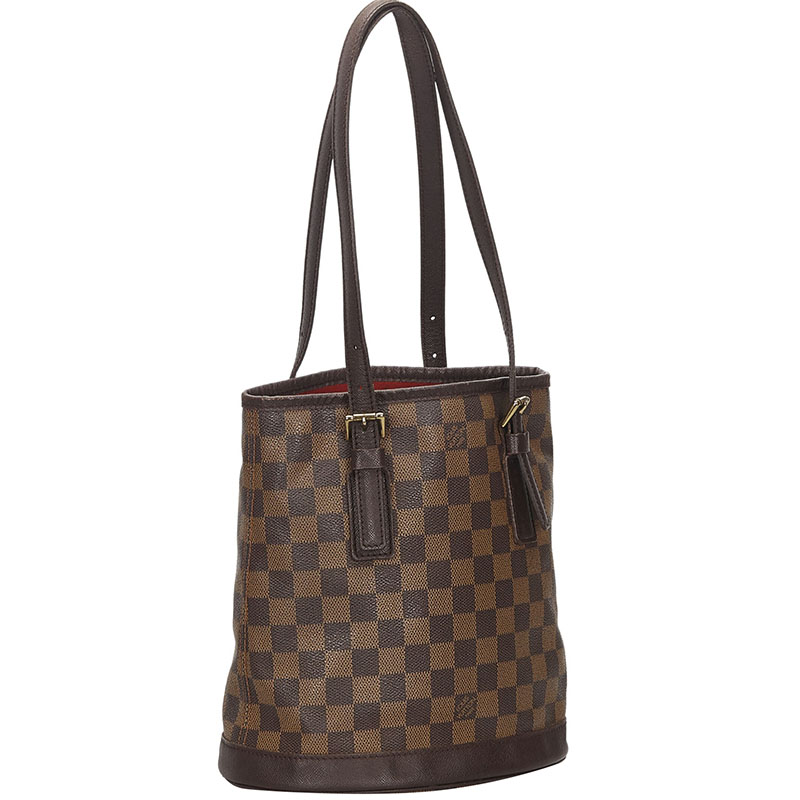 

Louis Vuitton Damier Ebene Canvas Marais Bucket Bag, Brown