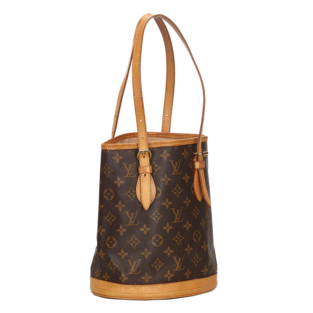 

Louis Vuitton Monogram Canvas Petit Bucket Bag, Brown