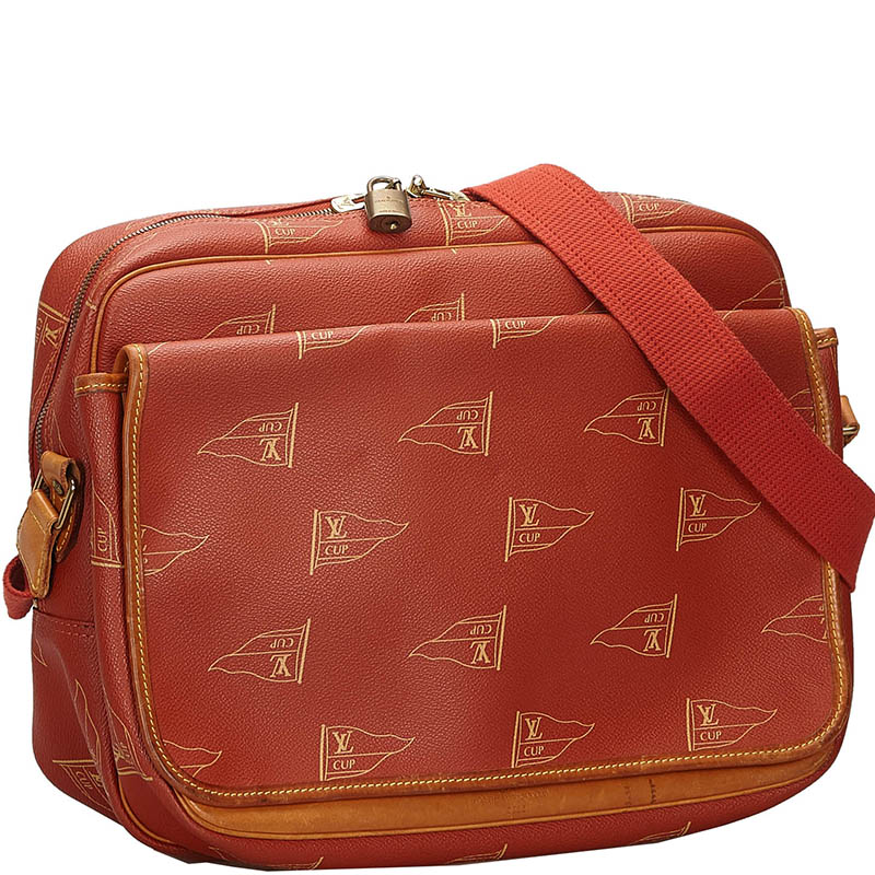 

Louis Vuitton Red PVC Americas Cup Calvi Messenger Bag