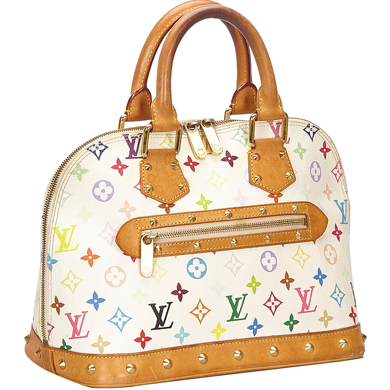 

Louis Vuitton White Multicolor Monogram Canvas Alma PM
