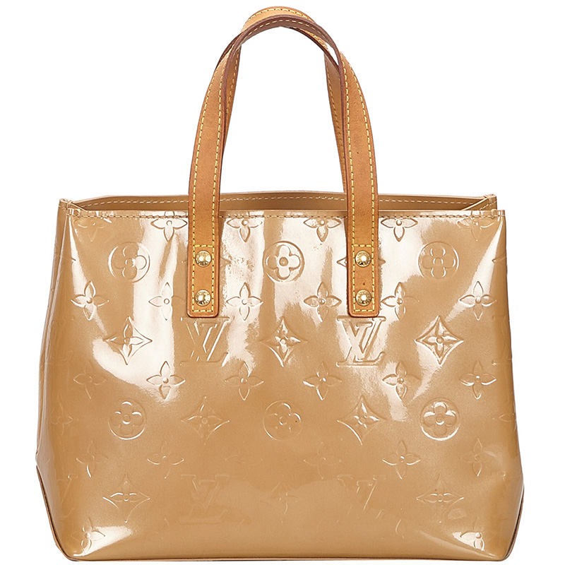 Pre Owned Louis Vuitton Brown Monogram Vernis Reade PM Bag