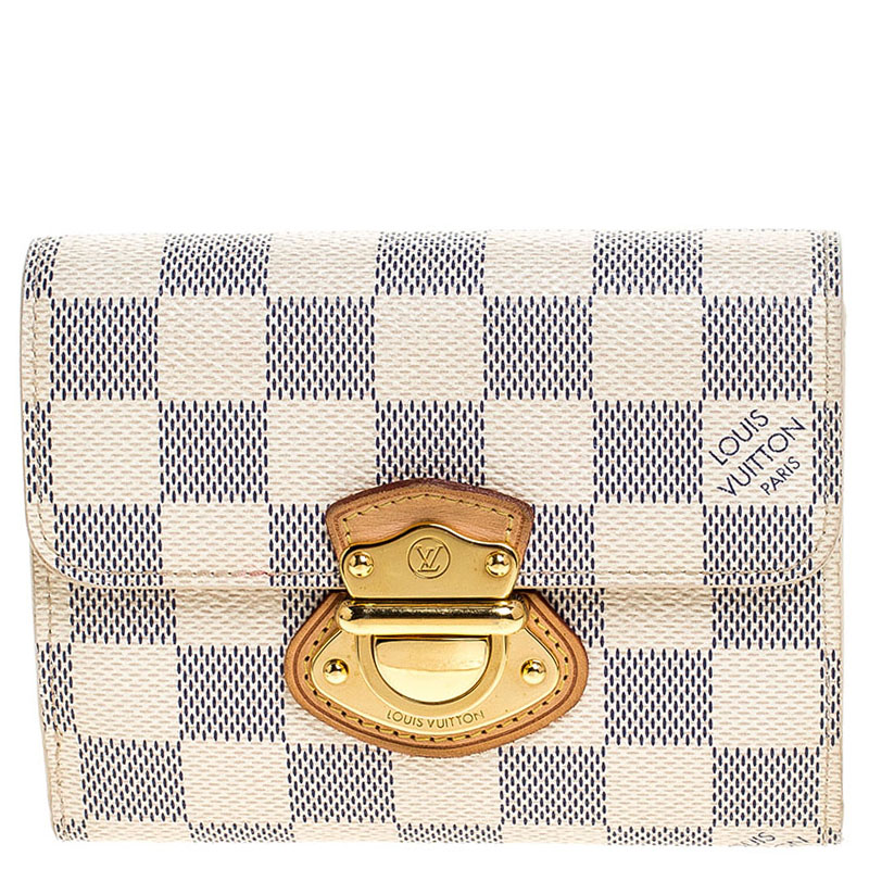Louis Vuitton Damier Azur Canvas Joey Compact Wallet