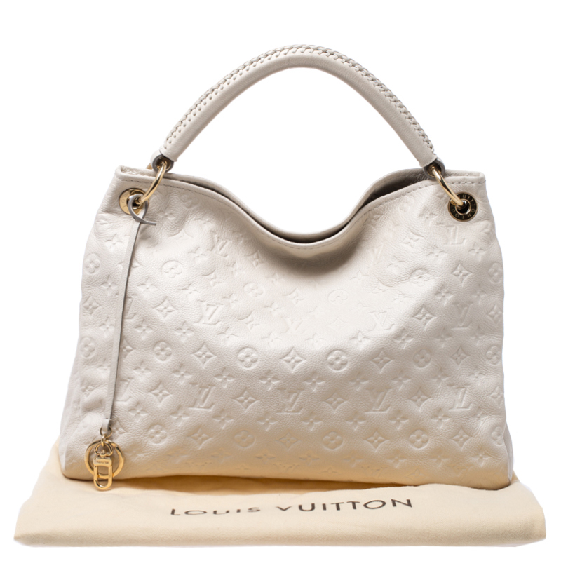 Louis Vuitton ARTSY MM Monogram Empreinte Leather Beige Taupe Hand Bag Tote  Hobo