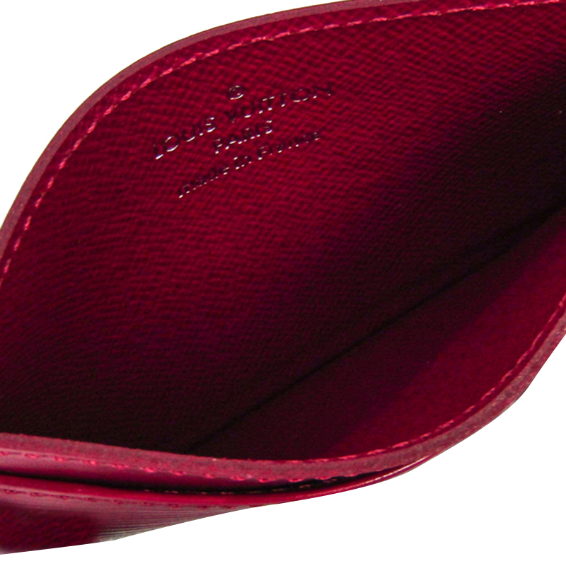 

Louis Vuitton Fuchsia Epi Leathe Porte Card Case, Pink