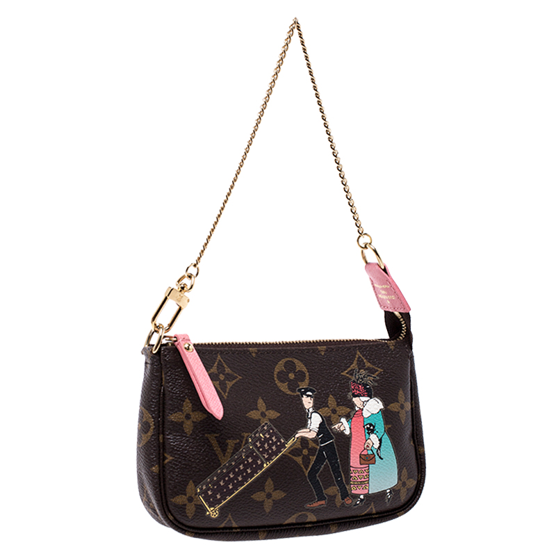 Louis Vuitton Limited Edition Monogram Canvas ILLUSTRE Mini Accessories Pochette Bag